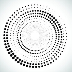 Halftone dots in circle form. round logo . vector dotted frame . design element