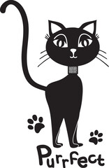 Cat cartoon illustration  with paw details