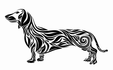 Nice dog Floral Ornament Decoration Vector. Elephant with flora decorative ornament. Good use for your tattoo, symbol, mascot, icon, or any design you want. Easy to use, edit or change color.