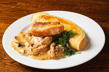 pancakes with  bacon and herbs