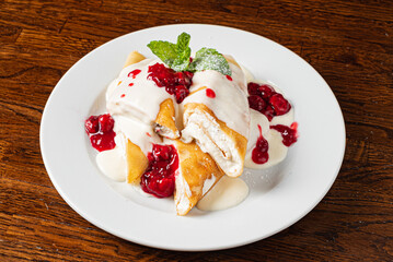 pancakes with cream cheese and jam