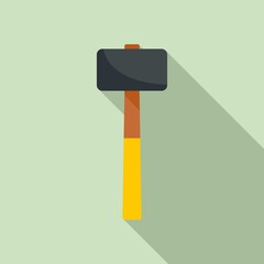 Sledge hammer icon. Flat illustration of sledge hammer vector icon for web design