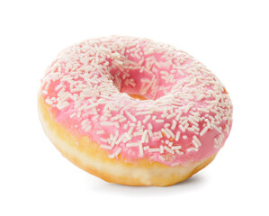 Sweet donut on white background