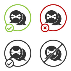 Black Location pirate icon isolated on white background. Circle button. Vector.