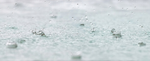 rain and drops on a surface