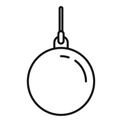 Wrecking ball icon. Outline wrecking ball vector icon for web design isolated on white background