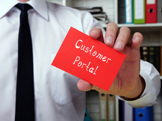 Conceptual photo about Customer Portal with handwritten text.