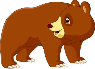 Cute Bear Cartoon Posing