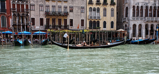 Fototapeta na wymiar Gondola on the Canal Grande, Venice