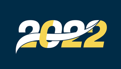Happy New Year 2022 text design. 2022 numbers