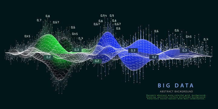 Big data. Abstract  background with wireframe algorithm analyze data. Quantum cryptography concept. Analytics algorithms data. Banner for business, science and technology.