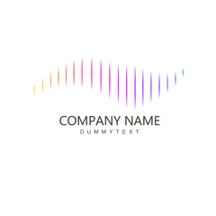 Abstract sound wave technology logo. Vector design with line art. Logo line art syle and modern concept, modern, gradient, music, Premium Vector