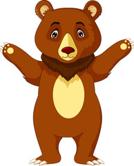 Cute Bear Cartoon Posing