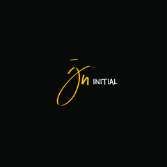Initial JN beauty monogram and elegant logo design