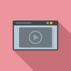Video web page icon. Flat illustration of video web page vector icon for web design