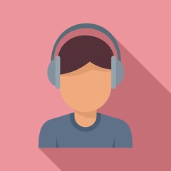 Cameraman icon. Flat illustration of cameraman vector icon for web design