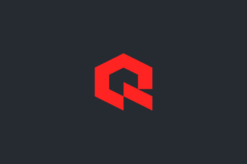 Minimal Modern Abstract Letter Q Dark Background Logo Template