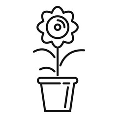 Landscape design flower pot icon. Outline landscape design flower pot vector icon for web design isolated on white background