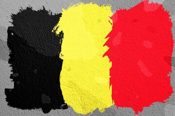 Belgium - Belgian Flag on Old Grunge Texture Background