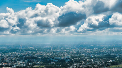 Beautiful top view of Chiangmai thailand, Beautiful Cloud scape.