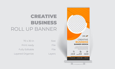 Creative business roll up banner design, Corporate business roll up banner design template