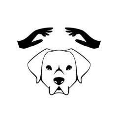 Fototapeta premium Dog care black glyph icon isolated on white background