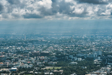 Naklejka na ściany i meble Beautiful top view of Chiangmai thailand, Beautiful Cloud scape.