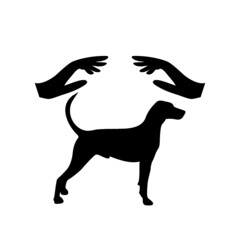 Dog care black glyph icon isolated on white background