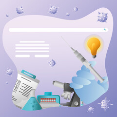 covid 19 virus research and vaccine icon set vector design