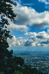 Beautiful top view of Chiangmai thailand, Beautiful Cloud scape.