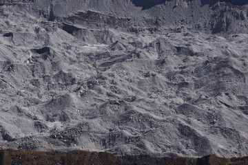 Ngozumpa glacier (longest Himalayan glacier). Stone covered glacier.