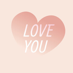 Love you banner with heart