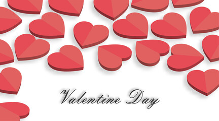 Valentine's day backgrounds. Heart 3d vector design illustration