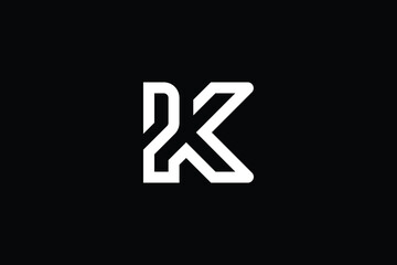 K logo letter design on luxury background. KK logo monogram initials letter concept. ZK icon logo design. KZ elegant and Professional letter icon design on black background. K KK KZ ZK