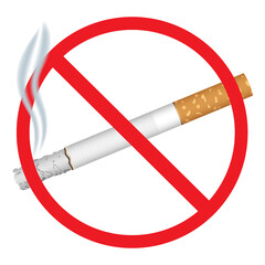 No smoking sign. Vector illustration isolated on white background.