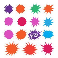 Different starburst vector. Starburst isolated icons set