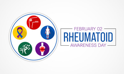 Vector illustration on the theme of Rheumatoid Disease awareness day observed each year on February 2nd.