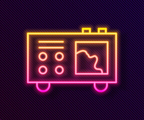 Glowing neon line Spectrometer icon isolated on black background. Vector.