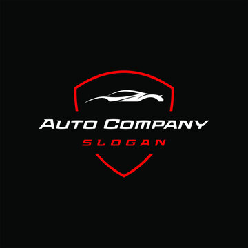 Sports car in badge with sharp and elegant line design