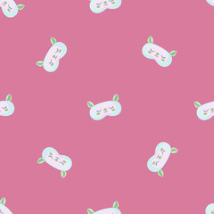 Lamb blue and brown color chaotic seamless pattern on pink background. Children graphic design element for different purposes.