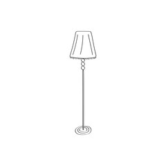 Cute doodle icon of floor lamp. Hand drawn vector illustration