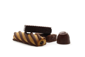 candy sweets cookies on white background