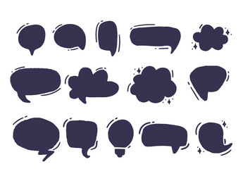 Empty Grunge speech and thought bubbles. Vector illustration