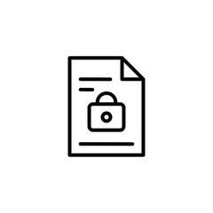Locked Encrypted File Icon Outline Clip Art