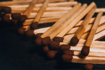 Matches. Close-up matches, selective focus