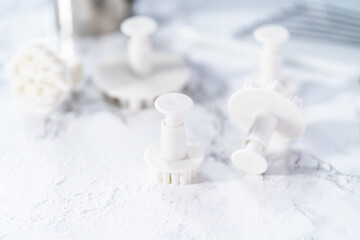 Fondant snowflake shapes