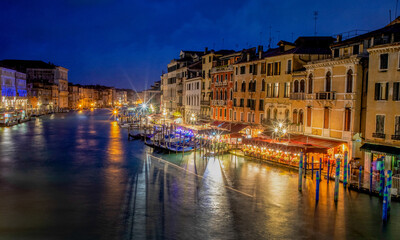 The view from Rialto Bridge in Venice Italy, Mediterranean destination and landmark