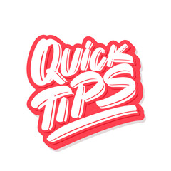 Quick tips. Vector lettering icon.