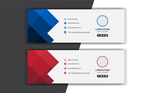 Email signature template design. Corporate mail business email signature banner