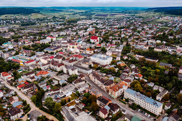 Panorama of the city of Berezhany, Ternopil region. Ukraine